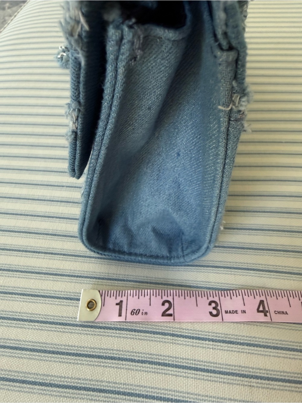 Denim Quilted Chain-Shoulder Crossbody Bag - Blue - Picture 7 of 12